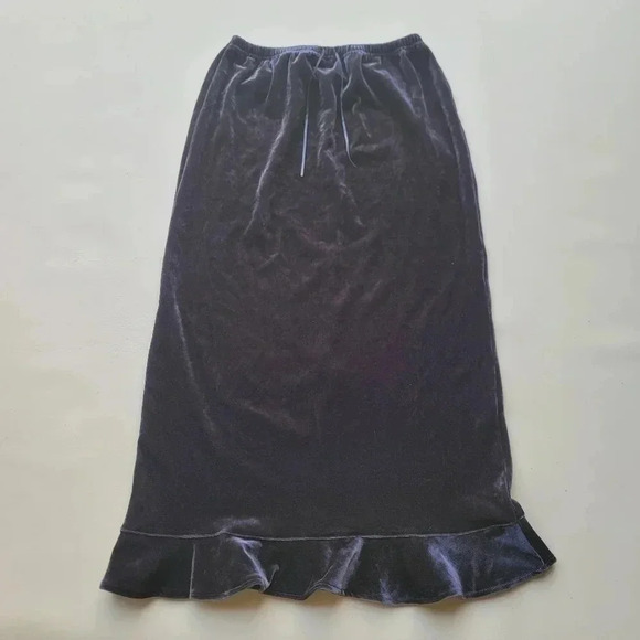 Field Gear FG Youth Girls XL (16) Stretch Brown Velour Ruffle Dressy Maxi Skirt - Picture 1 of 8